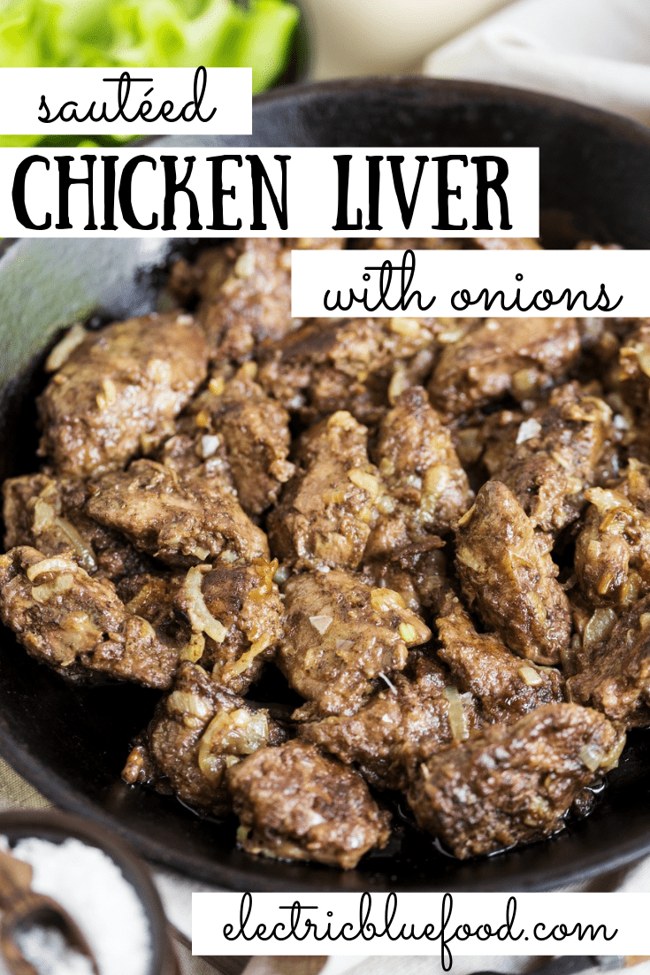 Chicken livers with onion, sauteed in butter. My Polish grandma's recipe for chicken liver.