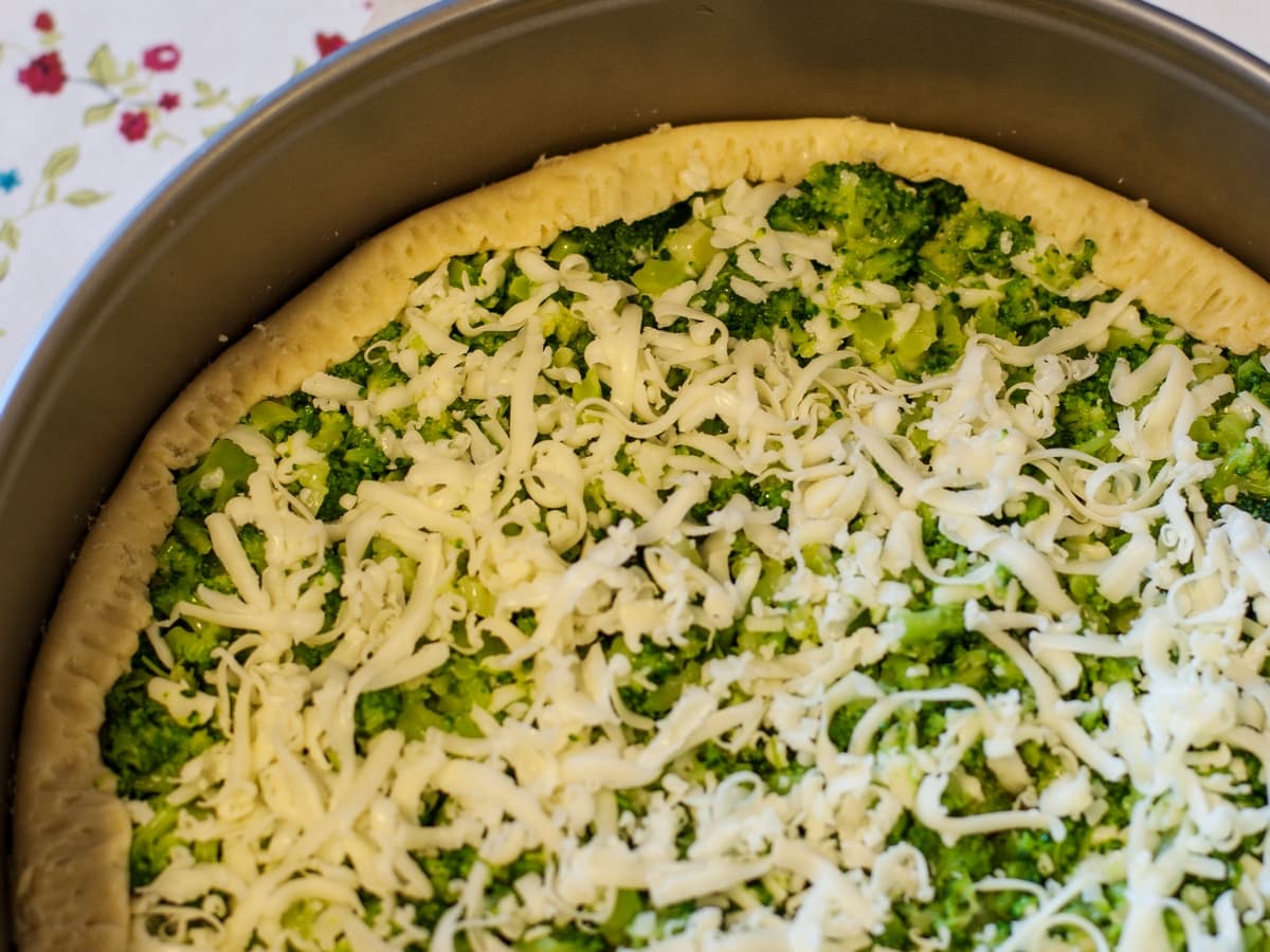 uncooked broccoli pie