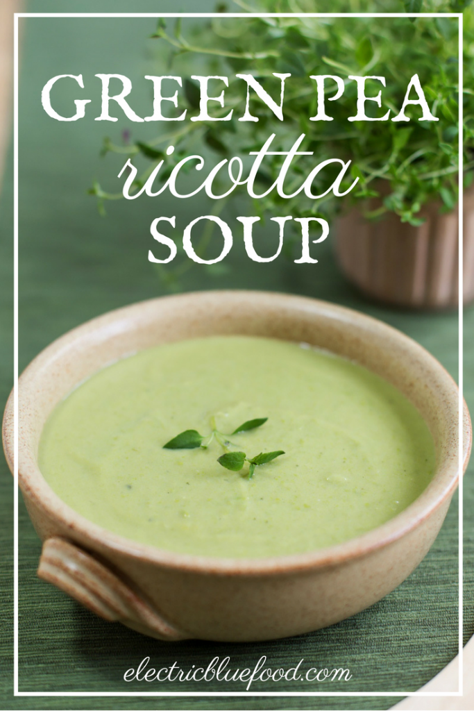 Green pea and ricotta soup • Electric Blue Food - Kitchen stories from ...
