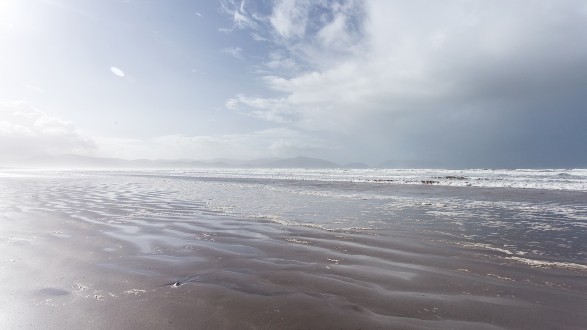 Irish sandy coastal landscape.