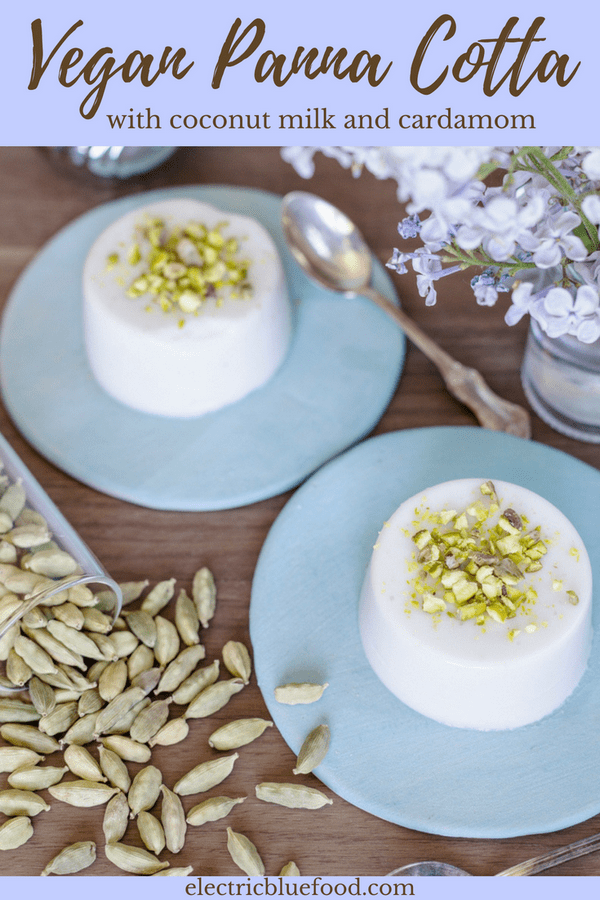 Vegan panna cotta with agar-agar. Flavoured with coconut milk and cardamom this panna cotta is the plant-based no-bake dessert you needed.