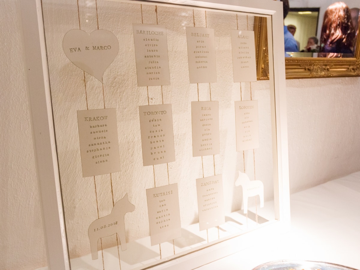 Seating chart made from an old window. My wedding reception food and decorations.
