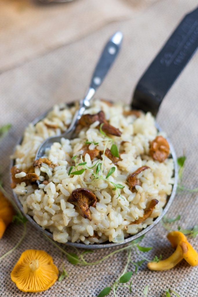 Creamy chanterelle mushroom risotto • Electric Blue Food - Kitchen ...