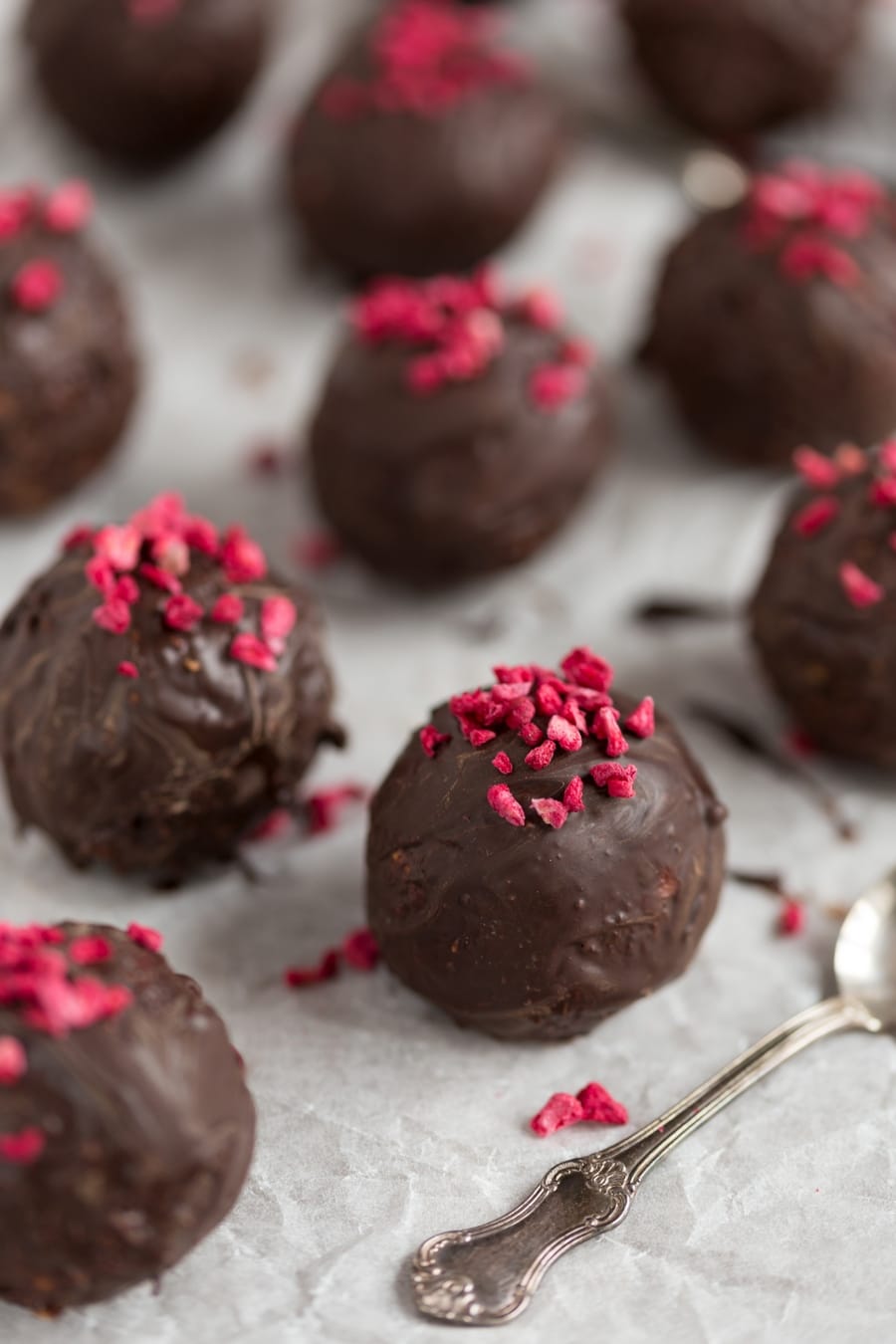 Raspberry chocolate balls
