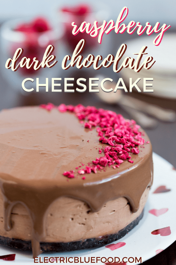 Raspberry dark chocolate no-bake cheesecake