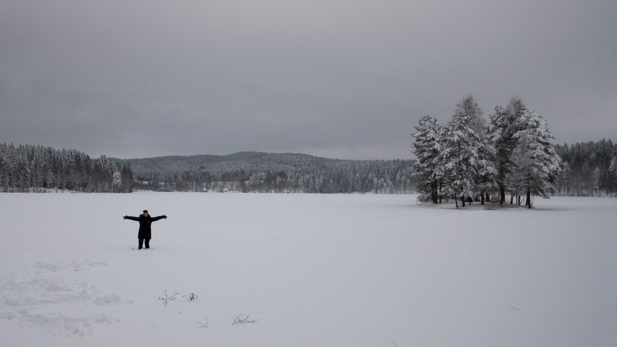 walking on a frozen lake