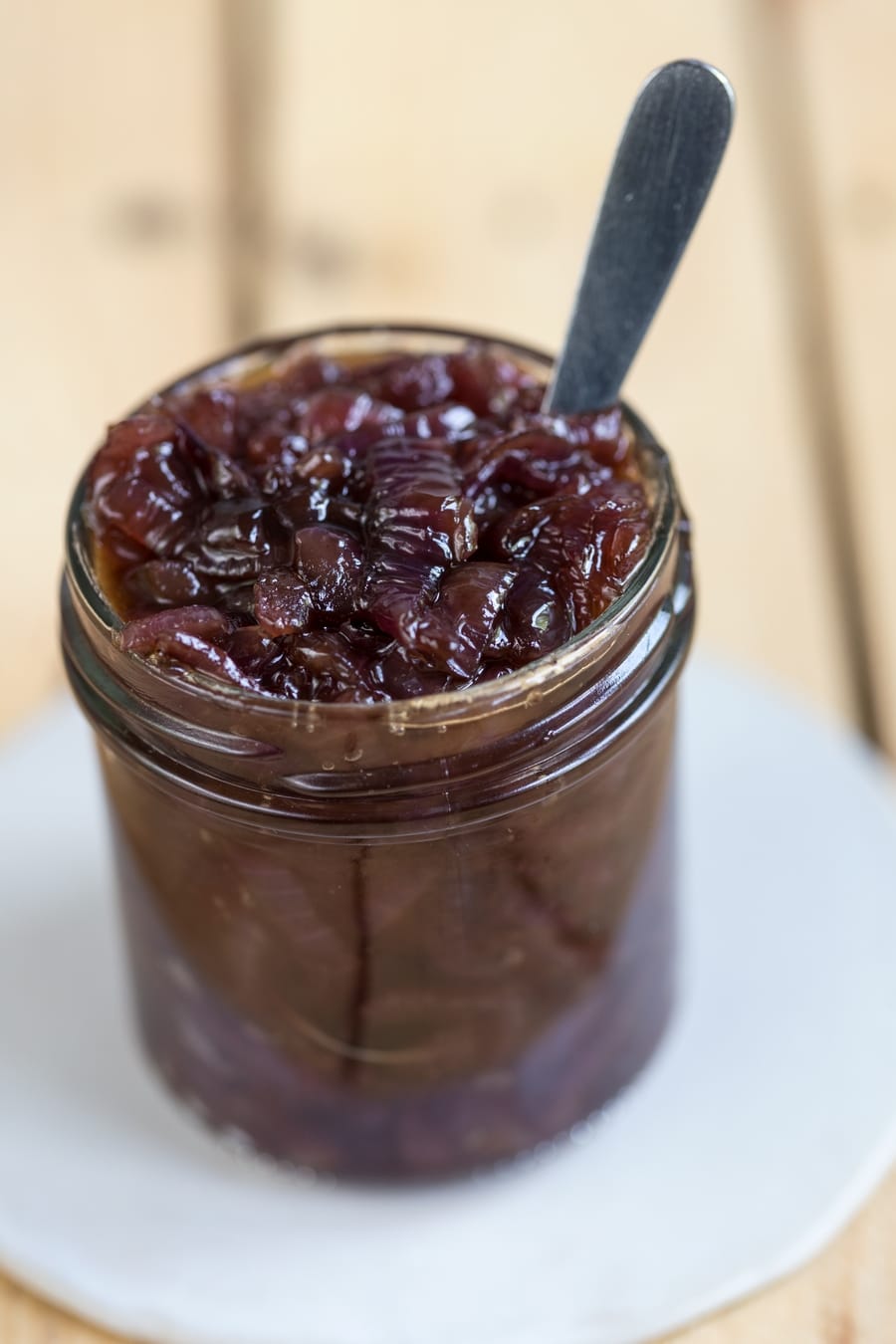 A jar of caramelized onion relish.