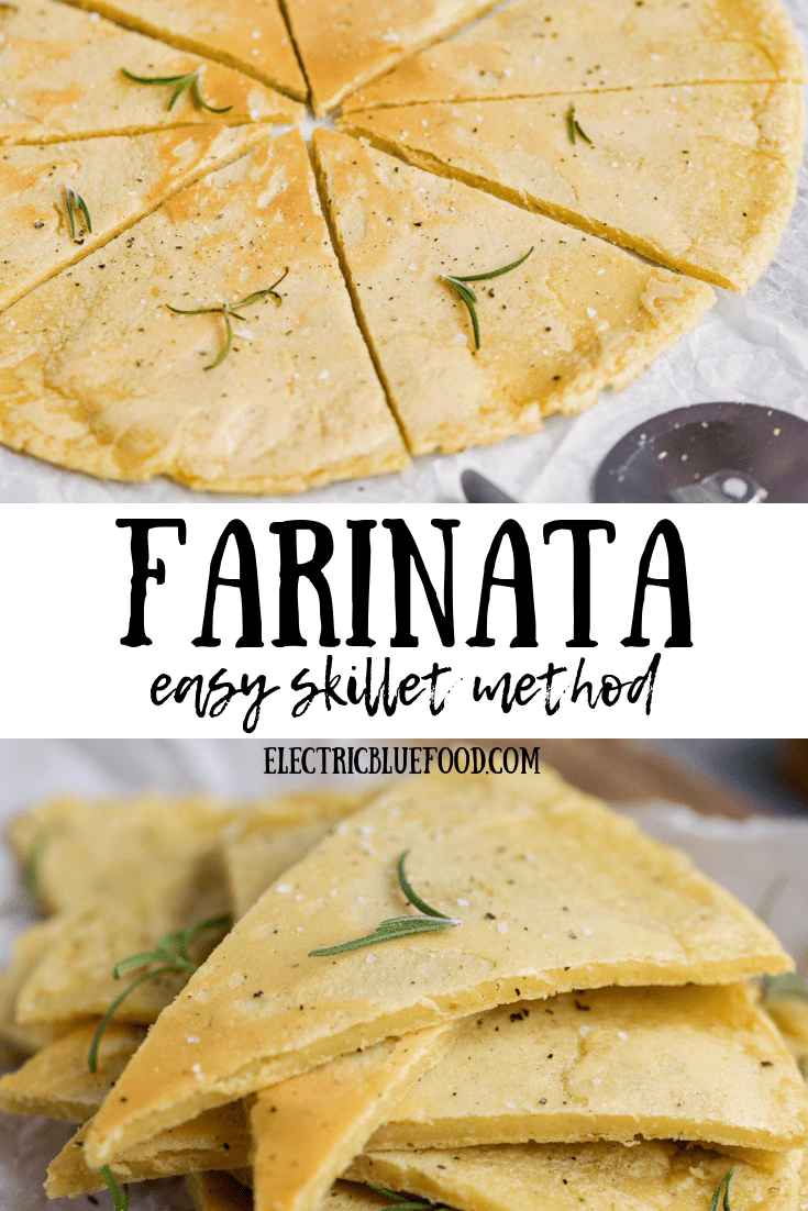 Easy recipe to make skillet farinata, the Italian chickpea pancake.