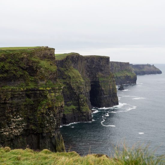 cliffs of moher on a rainy day