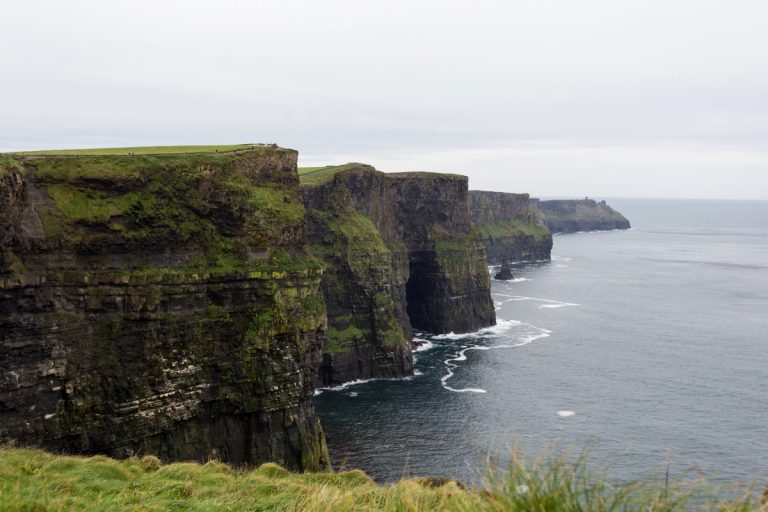 cliffs of moher on a rainy day