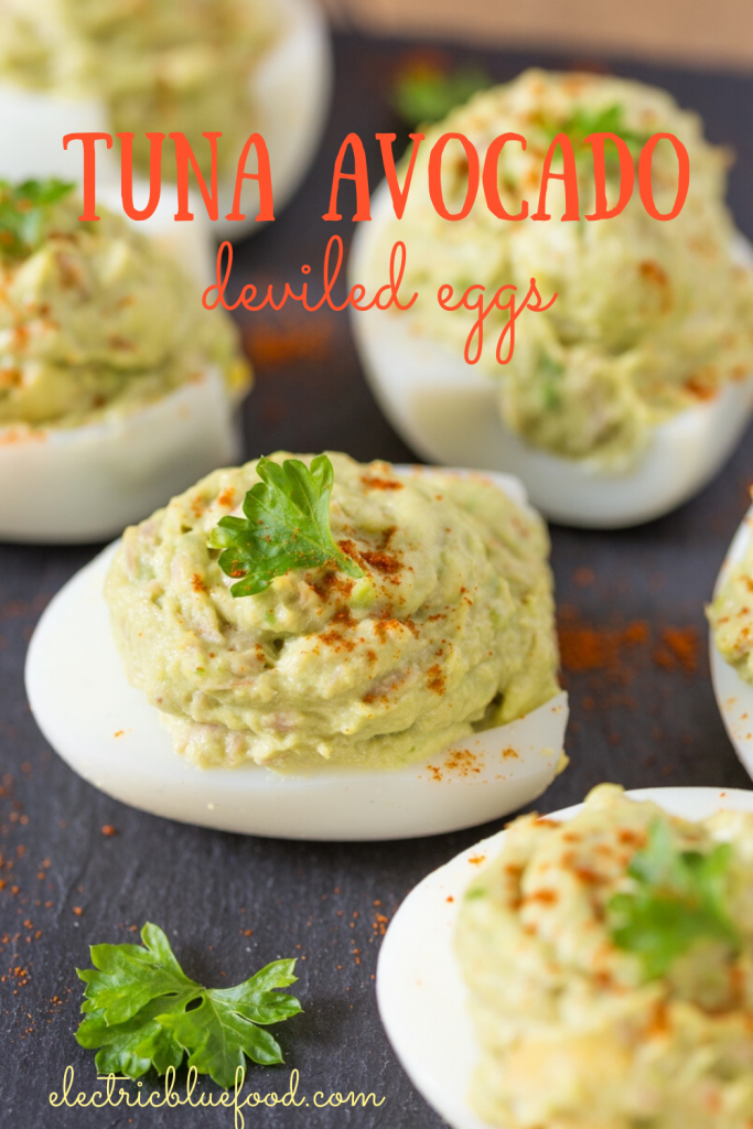 Tuna avocado deviled eggs. Fill your hard-boiled eggs with a delicious tuna avocado salad!