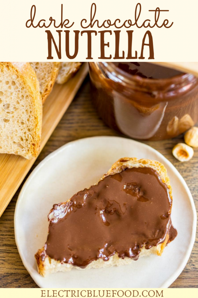 Homemade dark chocolate nutella is a hazelnut spread made with dark chocolate chips and whole hazelnut in your home food processor. Indulge in this delicious treat made entirely from scratch, with less sugar than the commercial product.