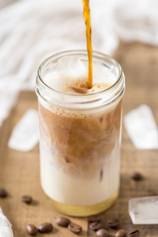 Cardamom cold brew iced latte • Electric Blue Food