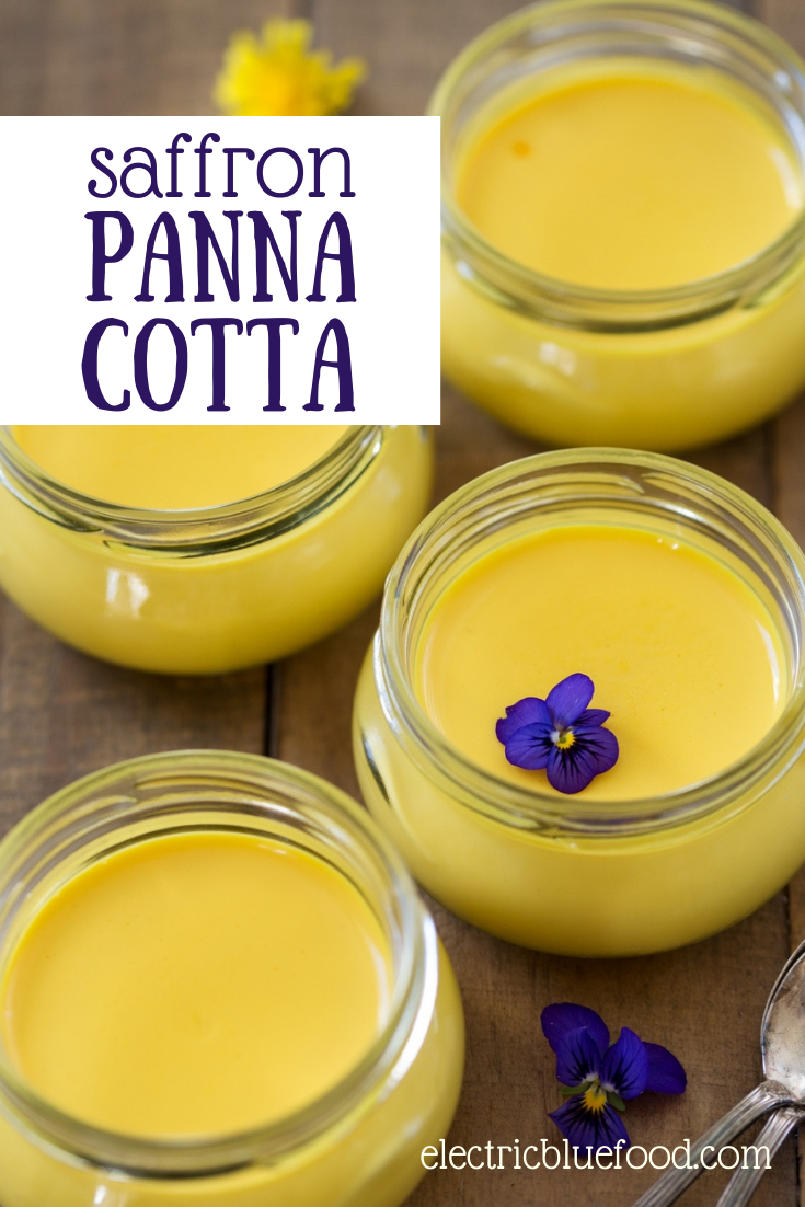 Saffron panna cotta in an unusual panna cotta recipe with saffron. The spice give this dessert a unique flavour and this beautiful bright yellow colour. An easy no-bake dessert that will surprise you with its flavour and appearance.