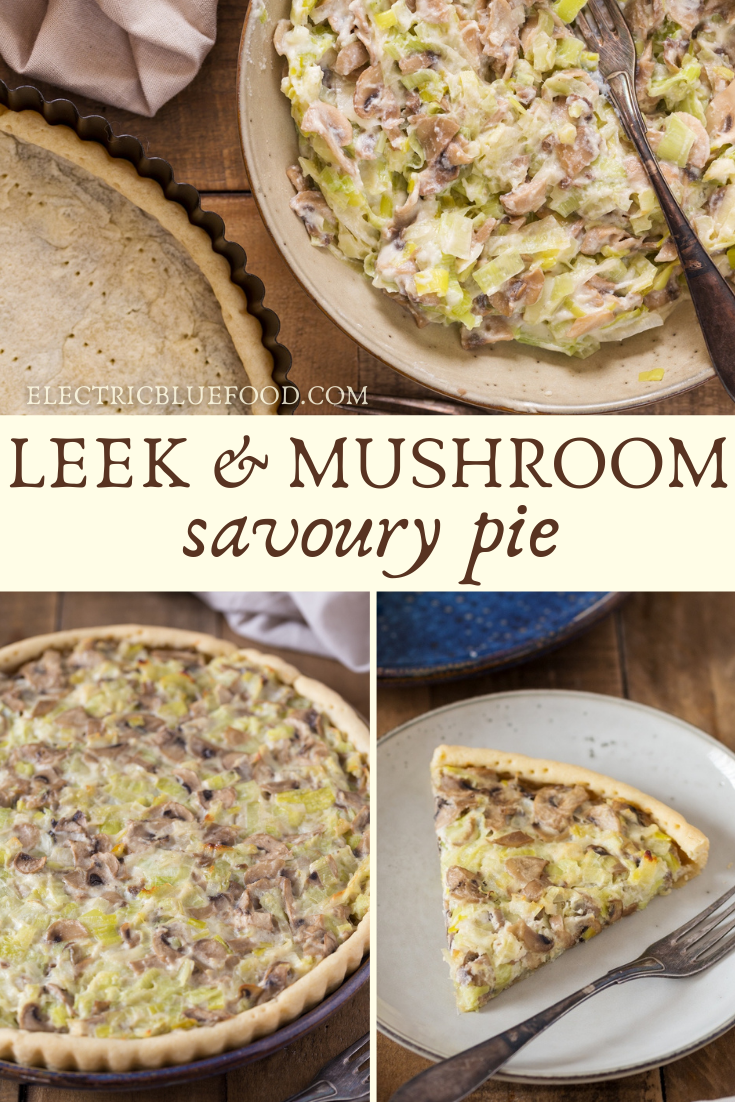 This leek mushroom pie is the vegetarian tart you didn't know you needed. A shortcrust base is filled with sautéed leeks, mushrooms, ricotta and a hint of white pepper. A delicious savoury pie that can turn simple veggies as leek and cultivated mushrooms into the stars of your next meal.