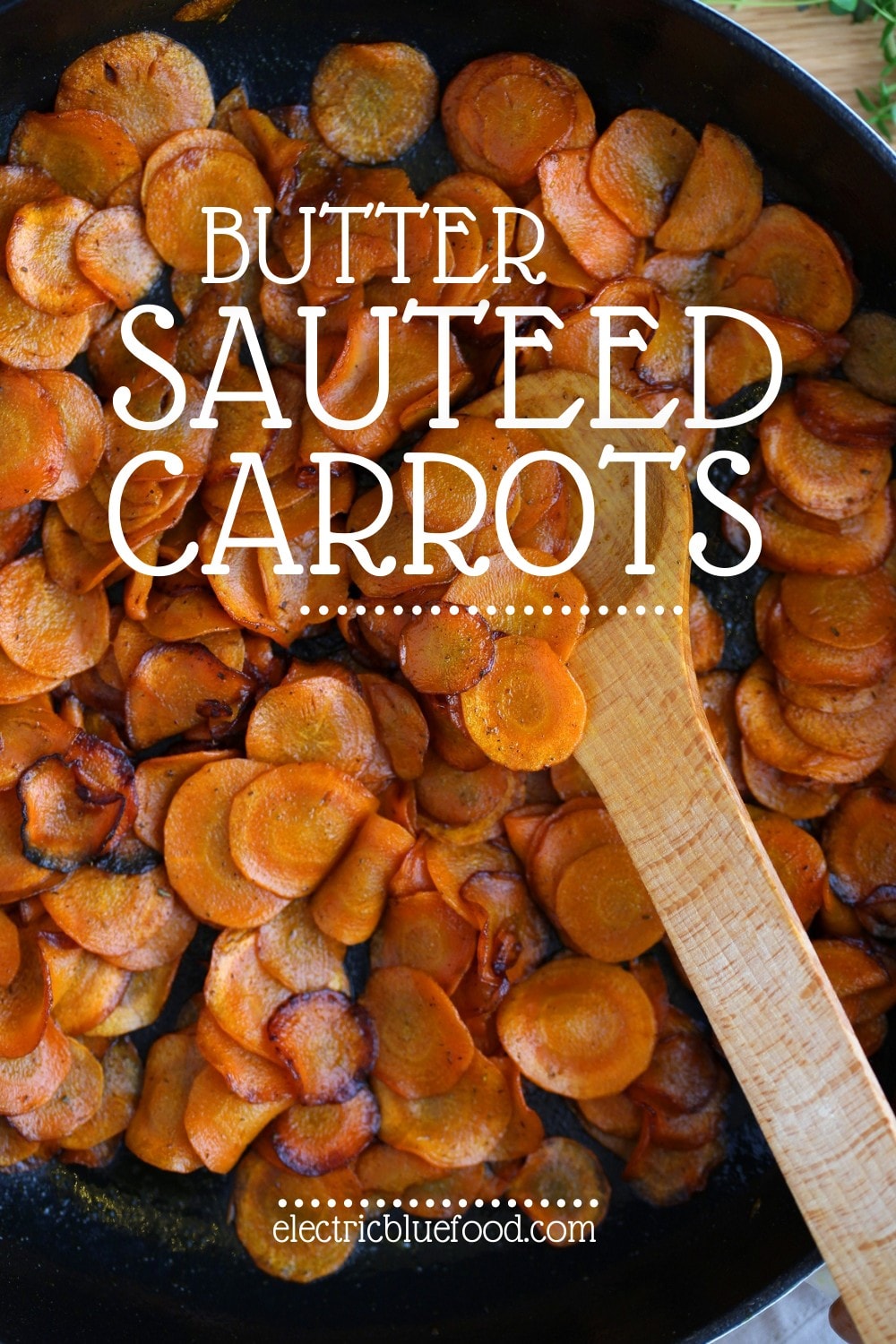 These butter sautéed carrots are the perfect carrot side dish. Thinly sliced and carefully cooked to perfection, they caramelize together with the butter to bring out the most of their natural sweetness with no need for additional sugar.