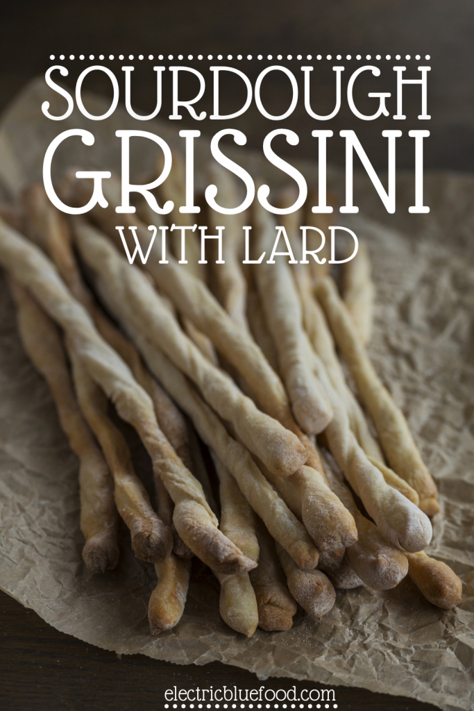 Sourdough grissini with lard and sourdough starter discard. This is a delicious variation of the traditional Italian recipe. Easy to make, grissini are the perfect addition to any charcuterie board. 