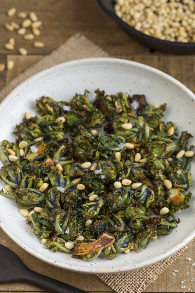 Roasted Flower Sprouts kalettes With Pine Nuts Electric Blue Food