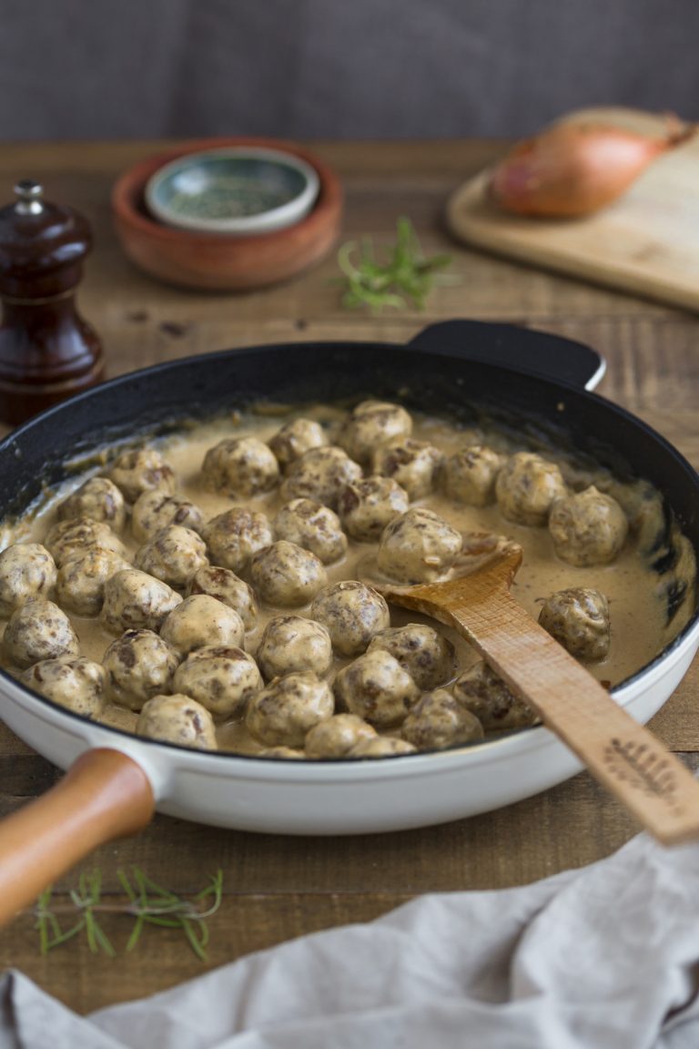 Swedish meatballs in cream gravy.