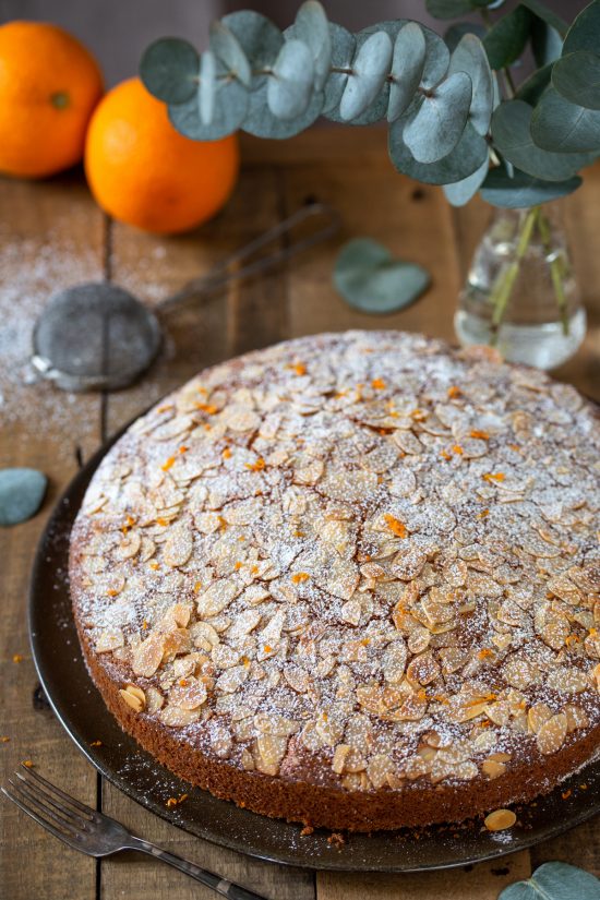 Italian-style carrot cake with almonds and orange zest.