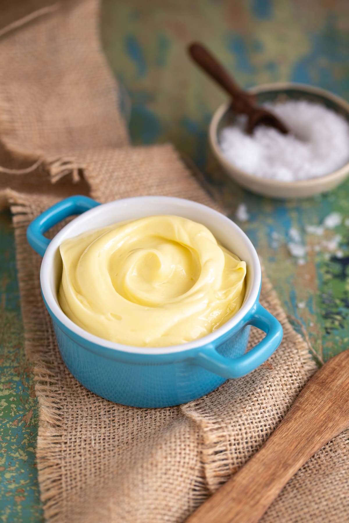 Whipped butter in a small ceramic pot.