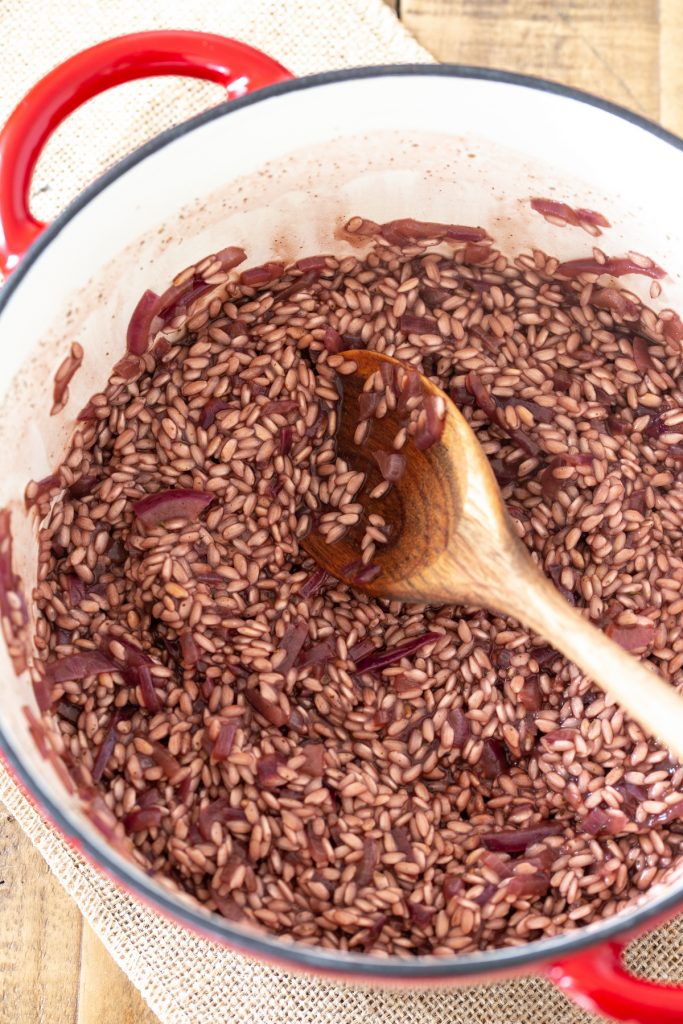 The wine has evaporated into the rice.