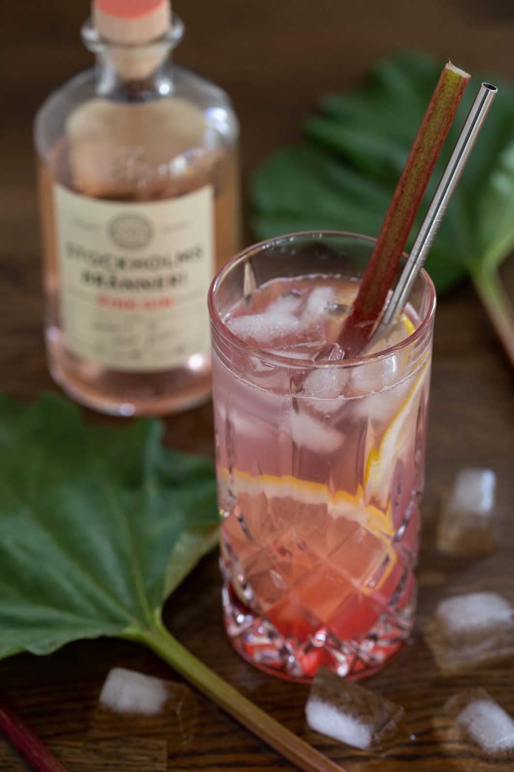 Rhubarb Gin And Tonic • Electric Blue Food Kitchen Stories From Abroad