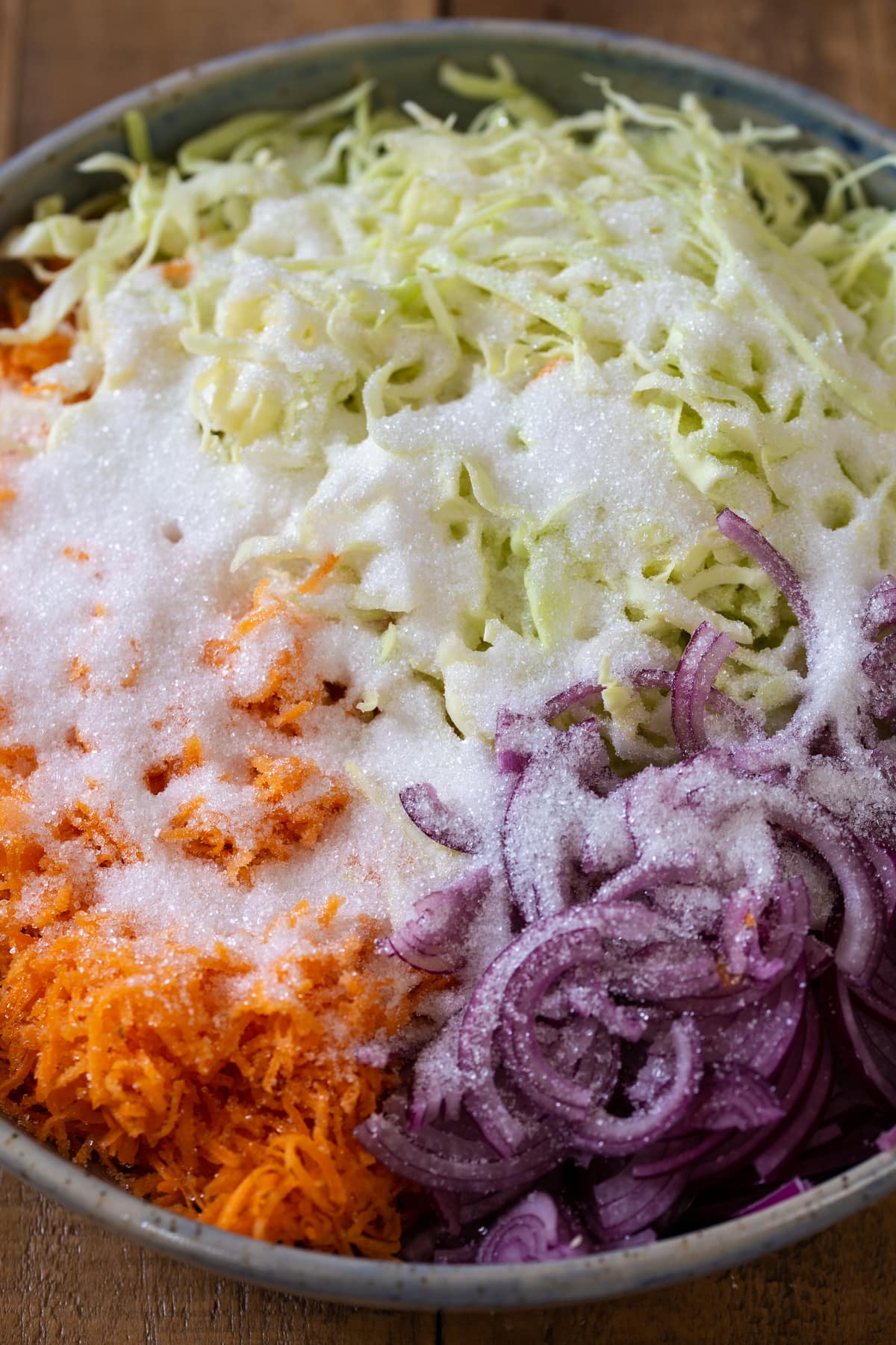 Sugar added to the vegetables.