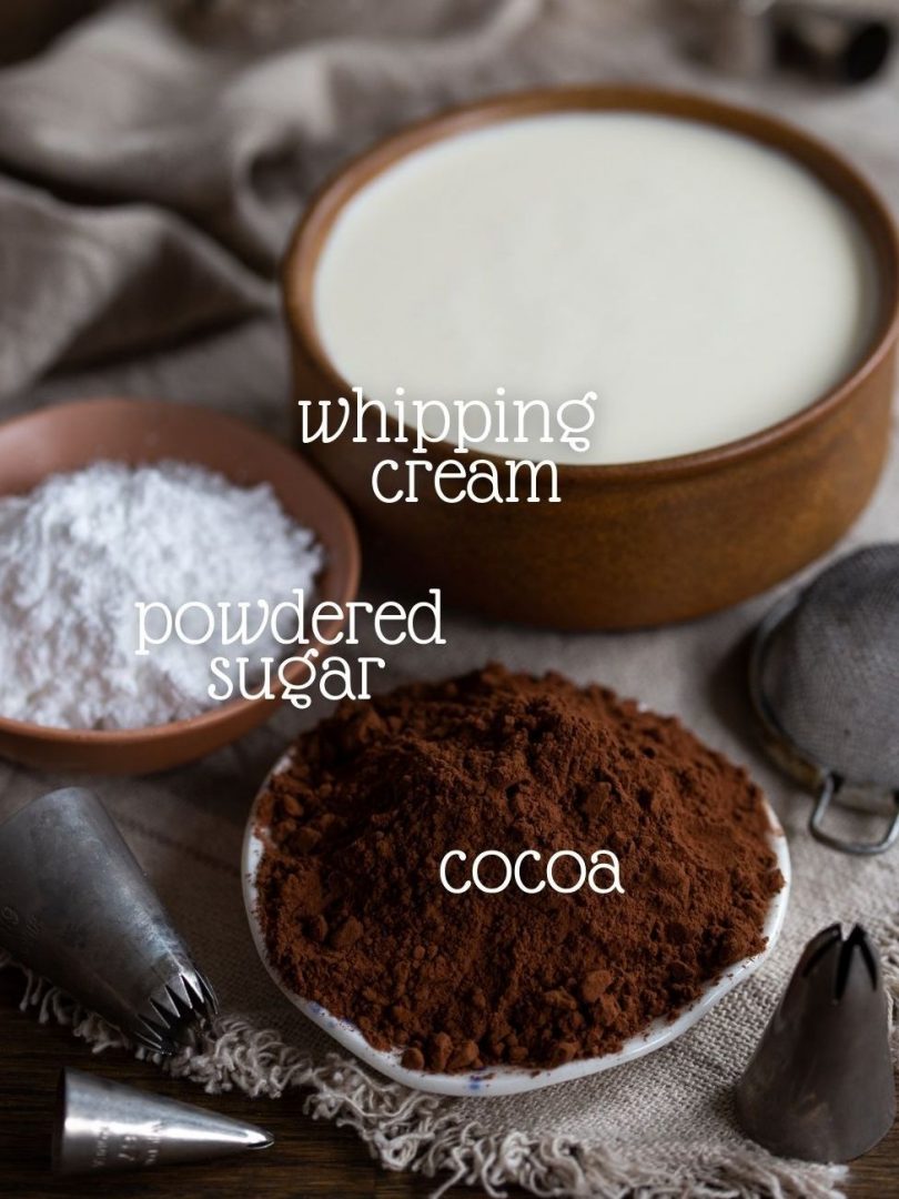 Bittersweet Chocolate Frosting / Cocoa Whipped Cream • ElectricBlueFood