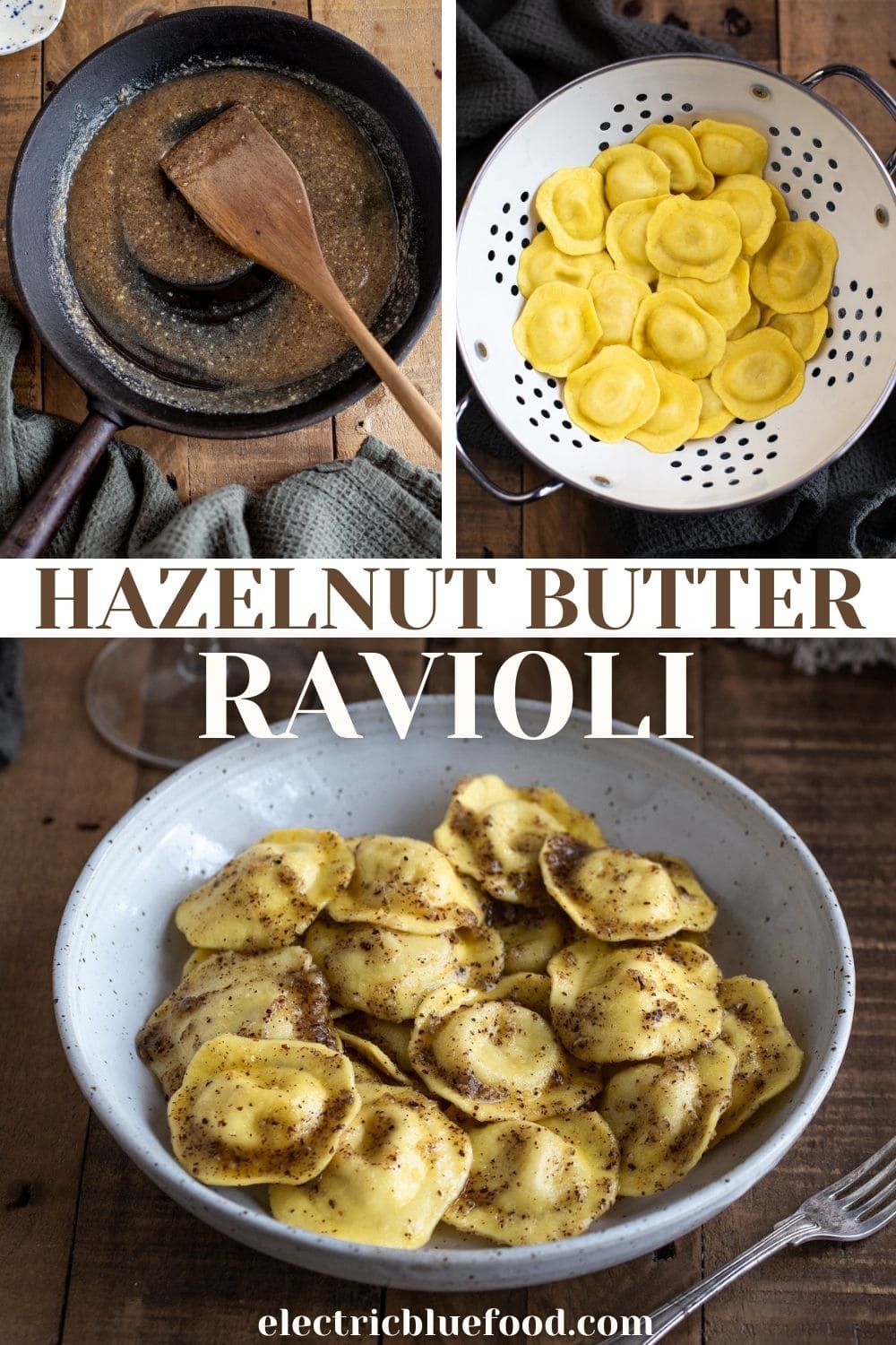 Cheese ravioli sautéed in hazelnut butter sauce. A simple recipe to prepare a delicious ravioli dish with a sauce that only requires 2 ingredients.
