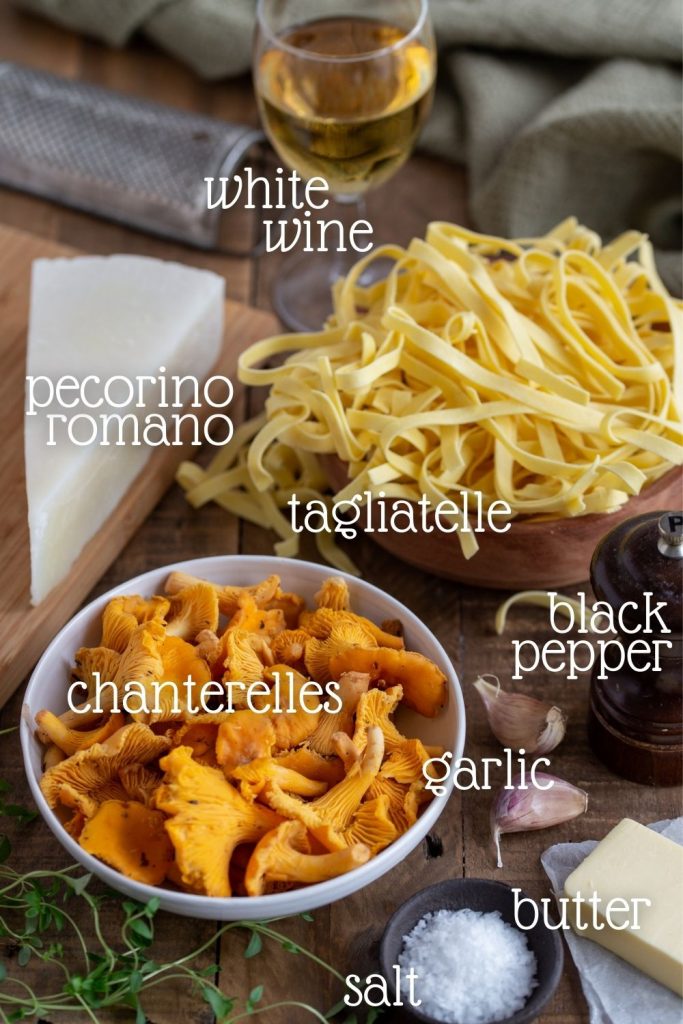 Tagliatelle with Chanterelles and Pecorino • Electric Blue Food