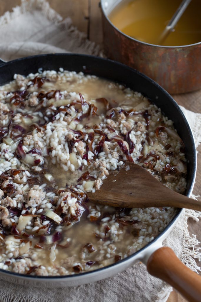 Stock additions to make risotto.