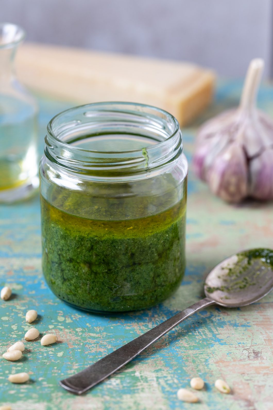 Small Batch Basil Pesto With Immersion Blender • Electric Blue Food