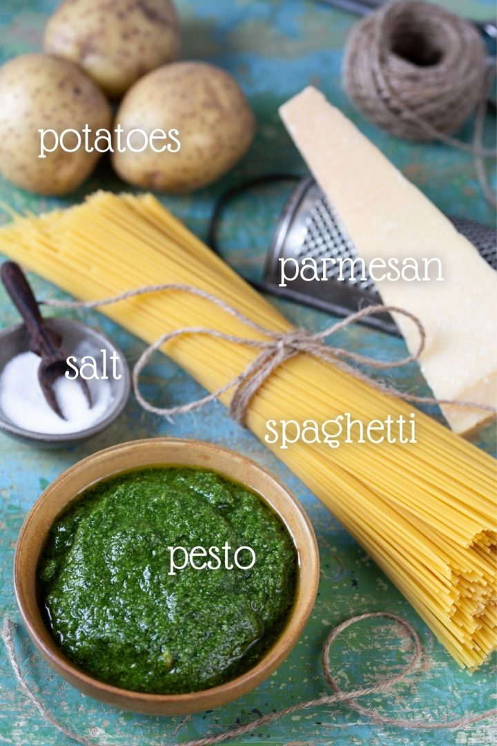 Pesto Pasta with Potatoes Recipe • Electric Blue Food
