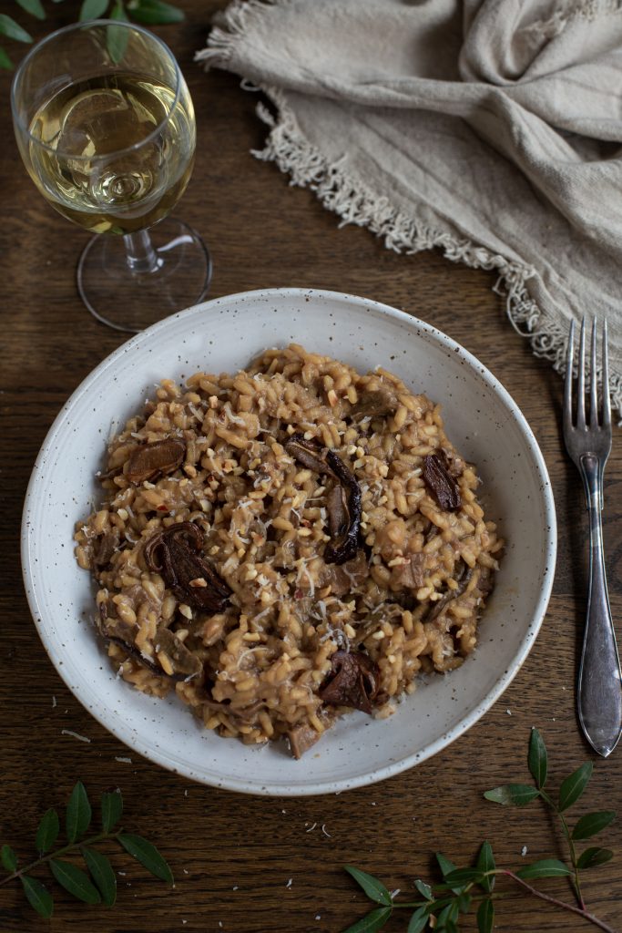 Dried Porcini Risotto With Hazelnuts Easy Recipe • Electric Blue Food