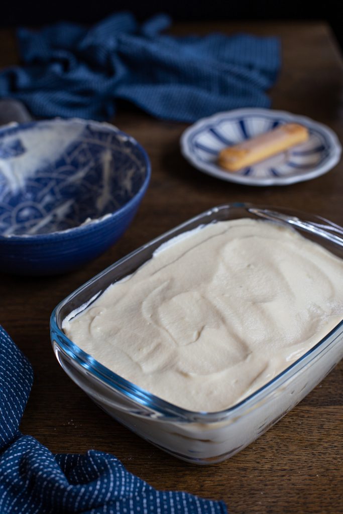 Assembled Earl Grey tiramisu.