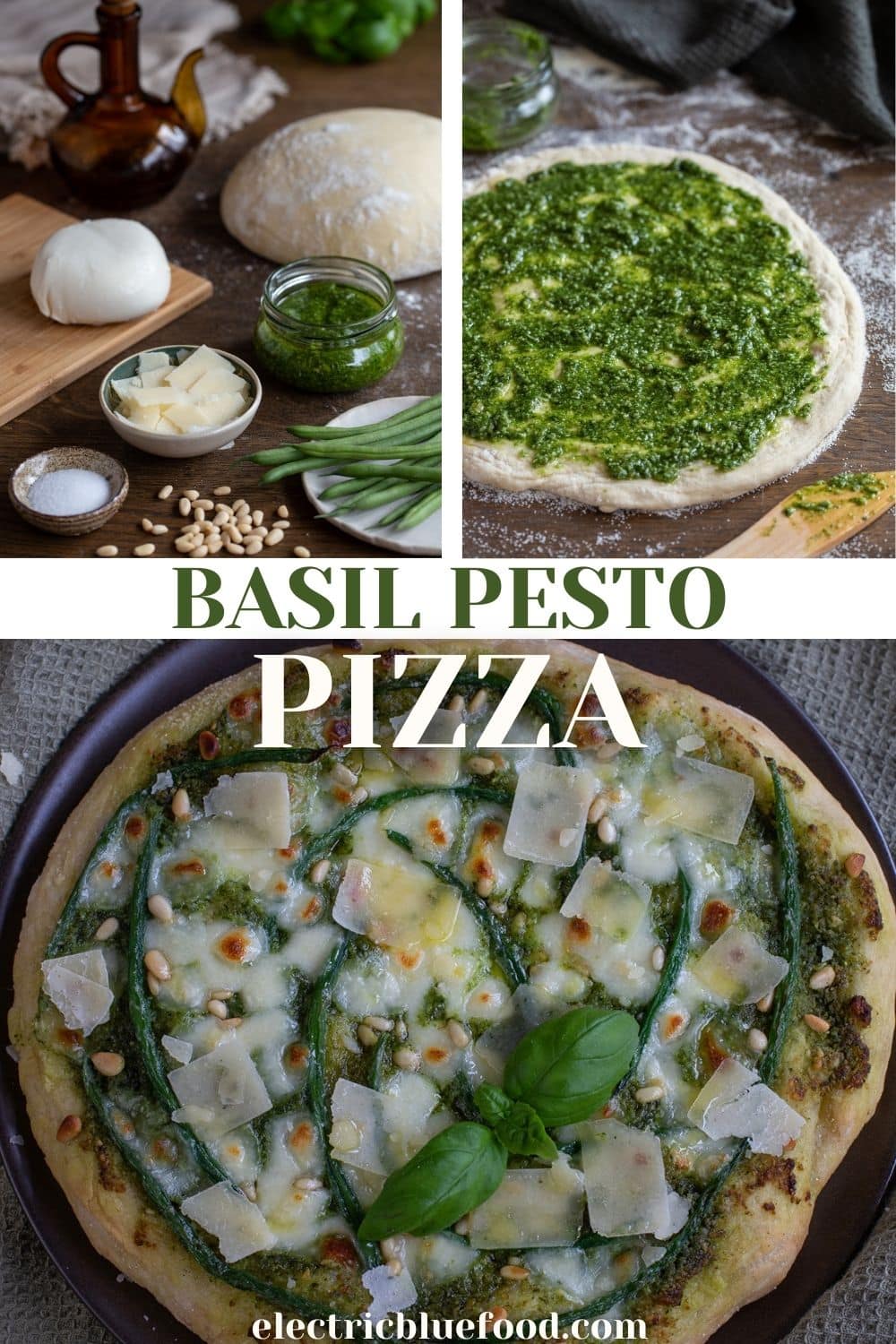 Pesto Pizza With Green Beans • Electric Blue Food