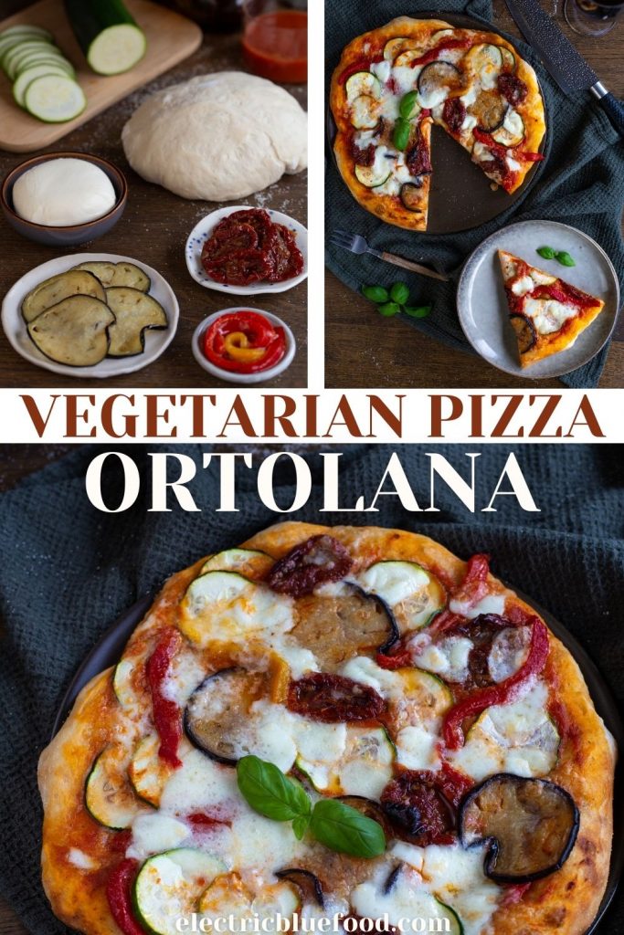If you're looking for the best vegetarian pizza you need to try pizza ortolana. It is topped with lots of delicious vegetables like eggplant, zucchini, roasted peppers, sun-dried tomatoes and buffalo mozzarella.