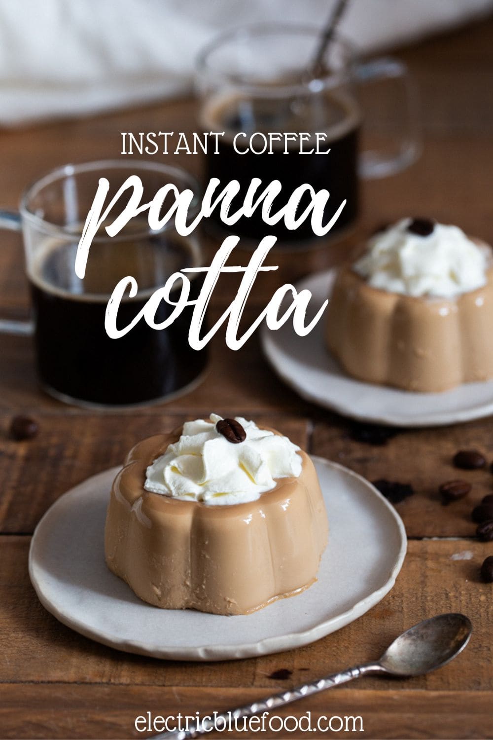 Instant coffee panna cotta pin for pinterest.