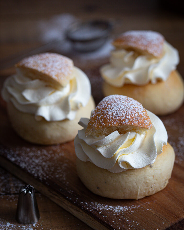 Three semla buns.