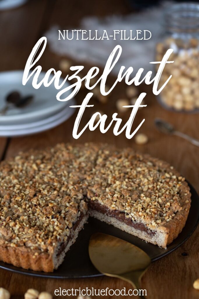 Nutella tart on hazelnut shortcrust pin.