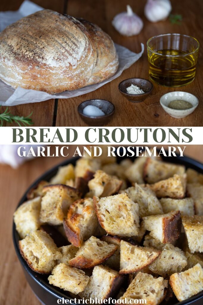 Zero waste bread croutons pin.