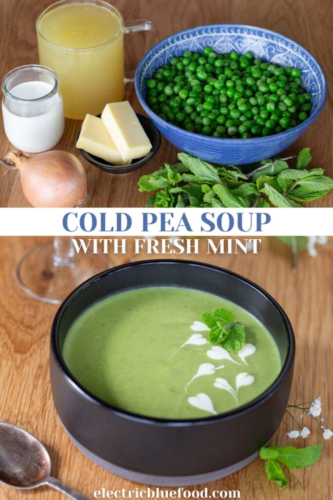 Cold pea and mint soup pin.