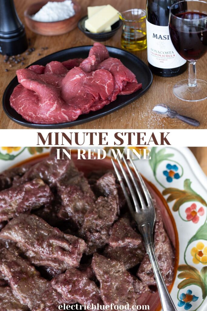 Red wine beef strips pin.