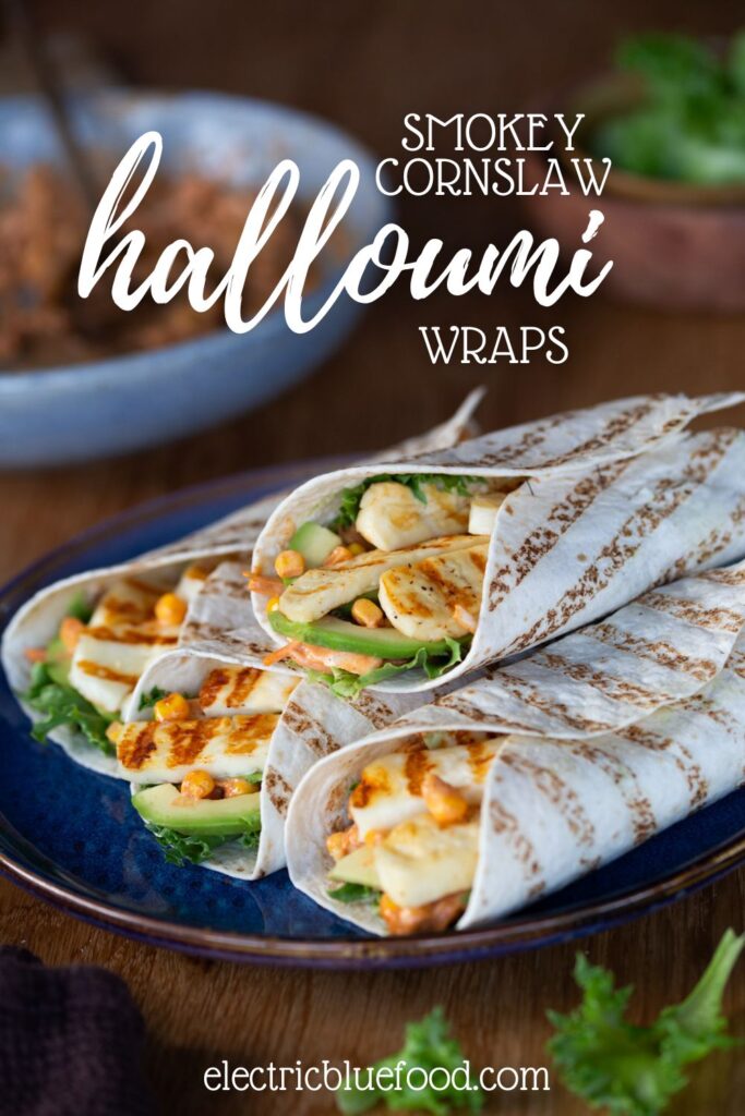 Smokey cornslaw halloumi wraps pin.