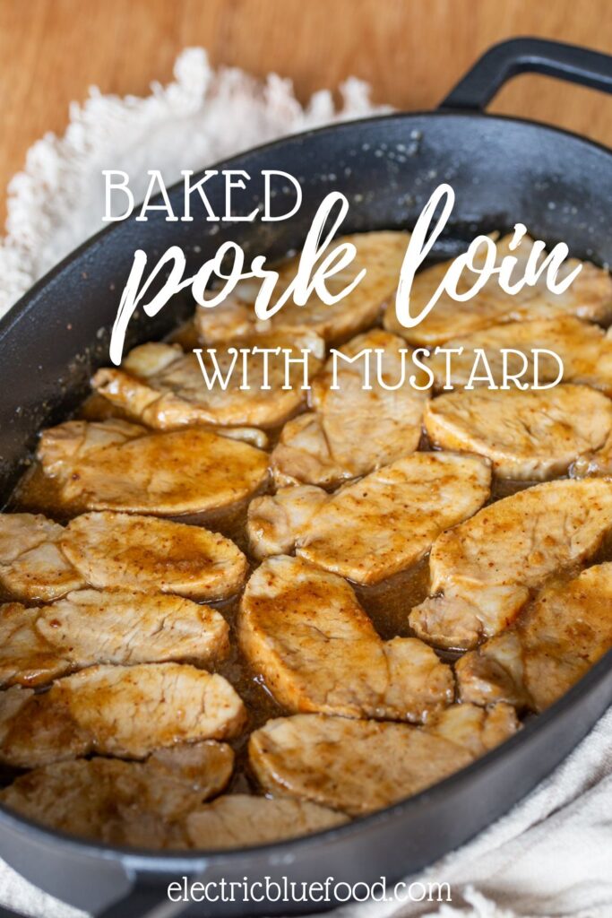 Baked pork loin with mustard and beer glaze pin.