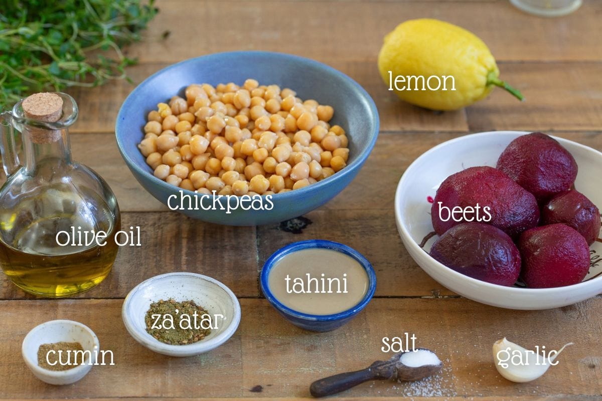 The ingredients needed for this recipe gathered on a wooden table.
