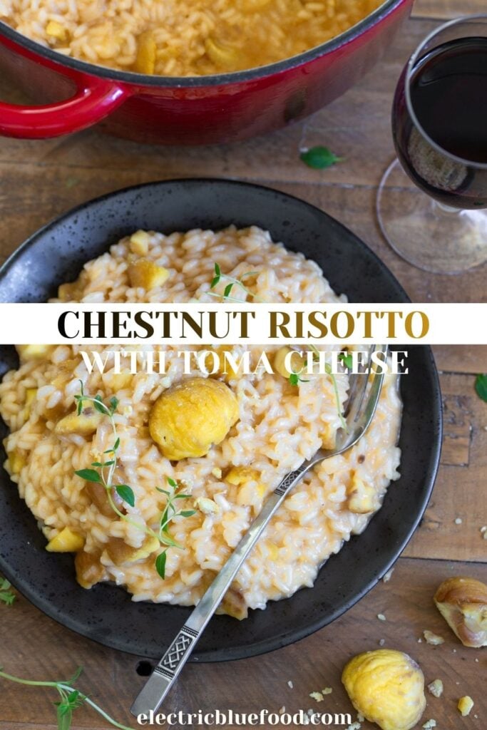 Chestnut risotto with toma pin.