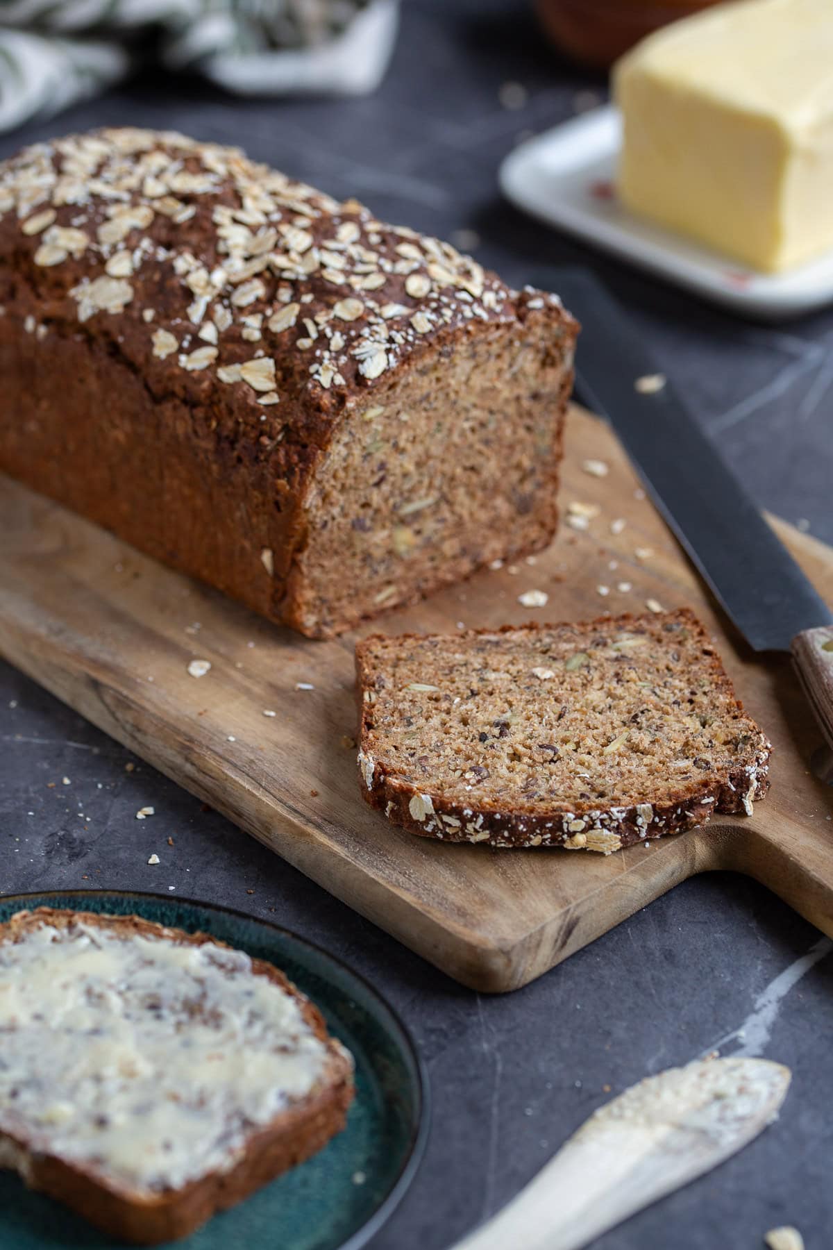 Kefir bread sliced.