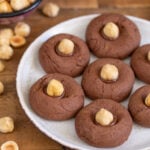 Closeup of Nutellotti, Nutella thumbprint cookies.